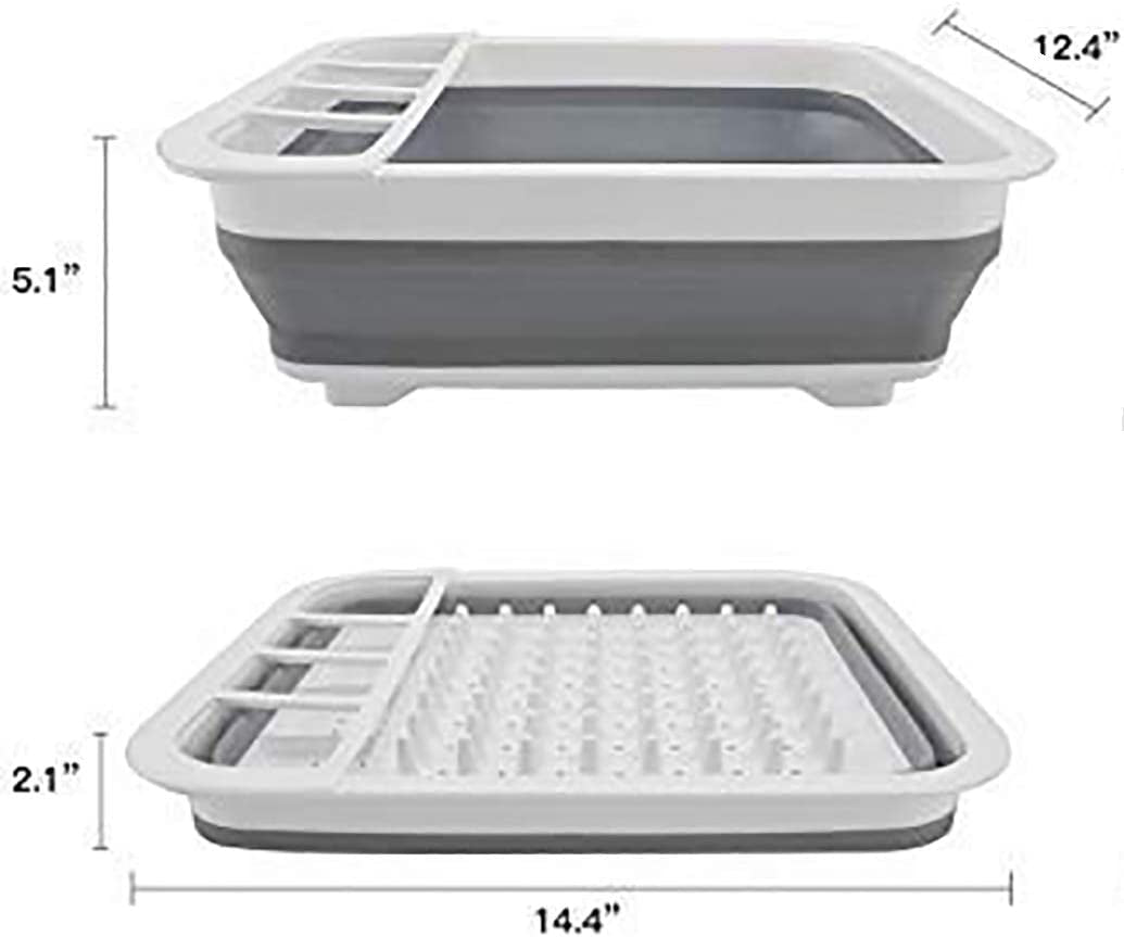 Collapsible Dish Drying Rack RV Accessories Camper Accessories for inside Kitchen Collapsible Drying Dish Storage Rack Camper Accessories for Travel Trailers (Normal)
