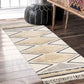 Kitchen Runner Rug 2' X 5', Washable Tufted Cotton Hallway Rugs with Tassels Farmhouse Woven Tribal Geometric Shag Throw Boho Area Rug for Laundry Room/Entryway/Bedroom