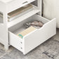 FRG258-W, White Nightstand with 2 Drawers, Bedside Table, End Table, Side Table, Lamp Table