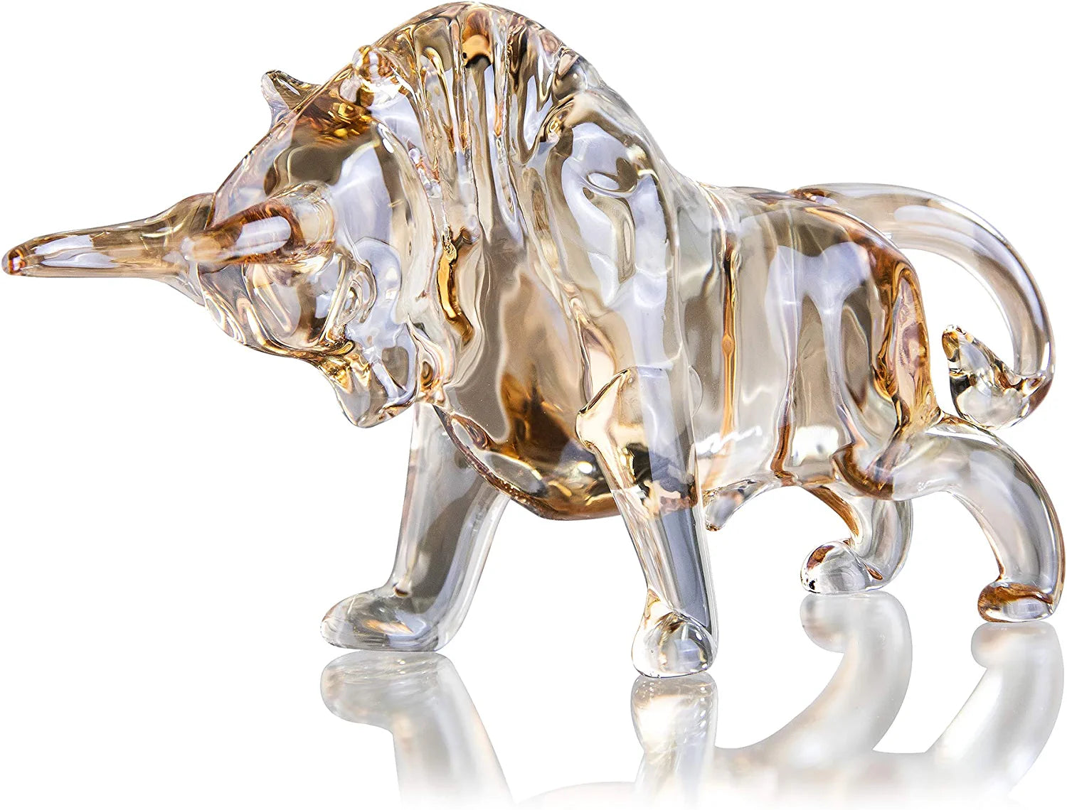 Charm and Lucky Fengshui Crystal Statues Wall Street Bull Figurine Sculpture Home Office Desk Decorative Ornament