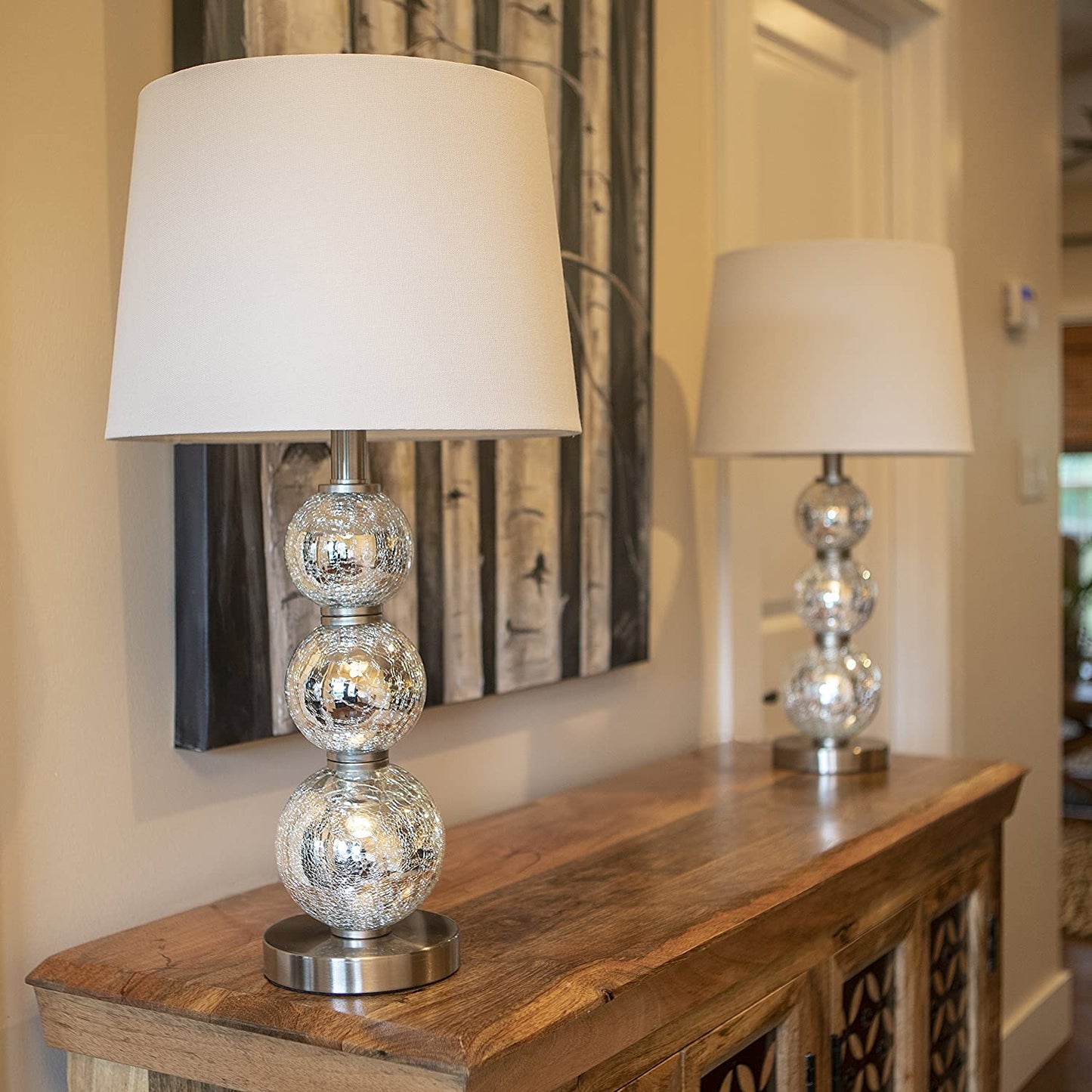 Décor Therapy MP1063 Table Lamp Set, Mercury Silver