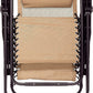 Outdoor Textilene Adjustable Zero Gravity Folding Reclining Lounge Chair with Pillow, Beige