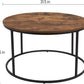 Rustic Brown round Coffee Table for Living Room, Small Modern Circle Table, Accent Side Sofa Table with Wood Top & Metal Frame, Sturdy and Stylish, 31.5 Inch