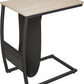 Sofa Side Table, C Table End Table with Side Pocket, Snack Table for Living Room Couch, French Oak Grey