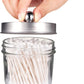 Amolliar Mason Jar Bathroom Accessories Set(4 Pack) - Lotion Soap Dispenser&Qtip Holder Set&Toothbrush Holder-Rustic Farmhouse Decor Apothecary Jar Bathroom Countertop,Vanity Organize (Brushed Nickel)