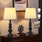 USB Table Lamp Set of 2 - Room Lamps with USB Charging Ports, Industrial Farmhouse Nightstand Lamp with Fabric Lampshade, Bedside Lamp Sets with Rotary Switch for Living Room Bedroom(Bulbs Included)