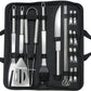 YLDZSH BBQ Grill Cooking Utensils Tool Set Stainless Steel Barbeque Portable Case (18-Piece Set)
