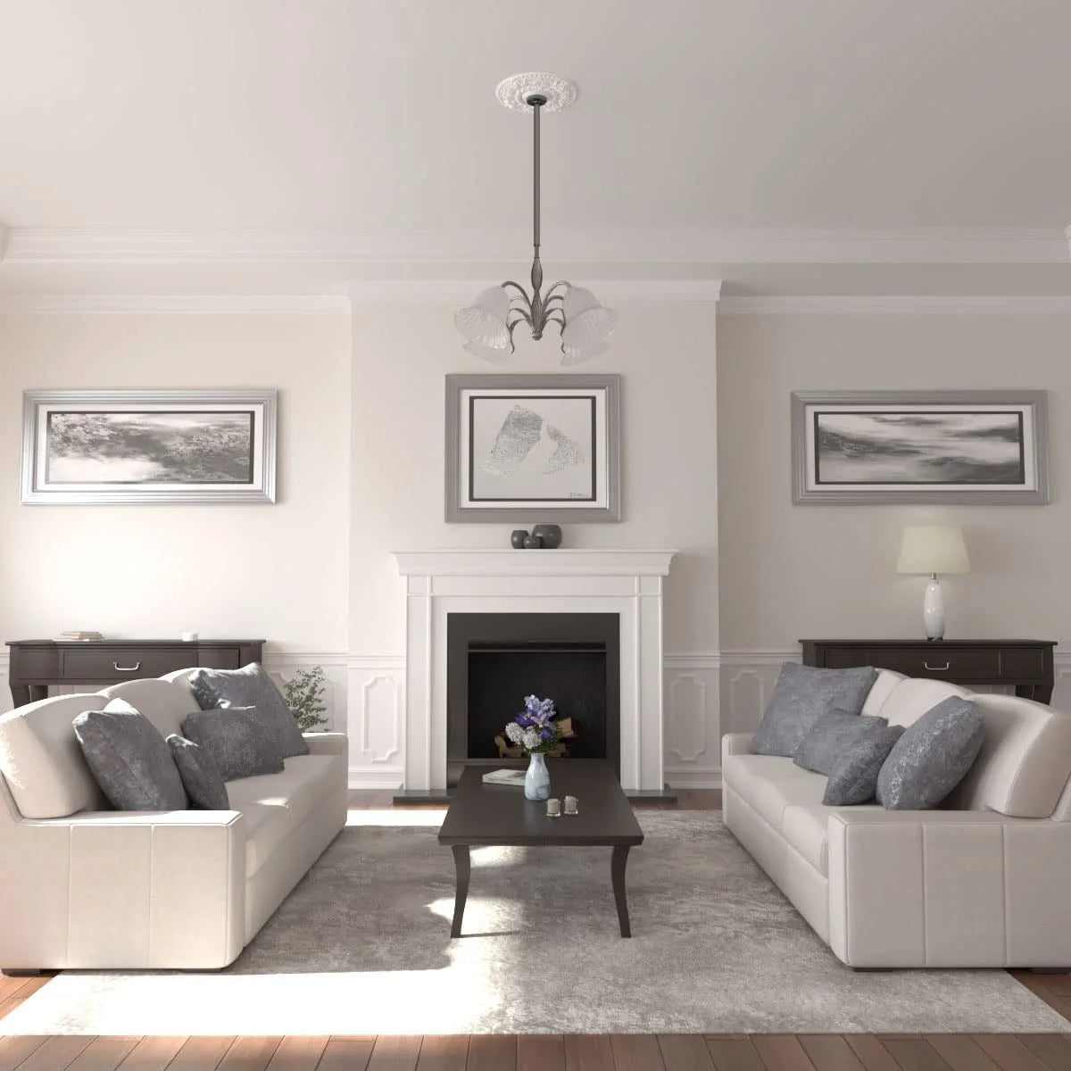 CM18RO Rose Ceiling Medallion, 18"OD X 3 1/2"ID X 1 1/2"P, Factory Primed