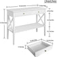 Oxford Console Table with 2 Drawers, Sofa Table Narrow for Entryway, White