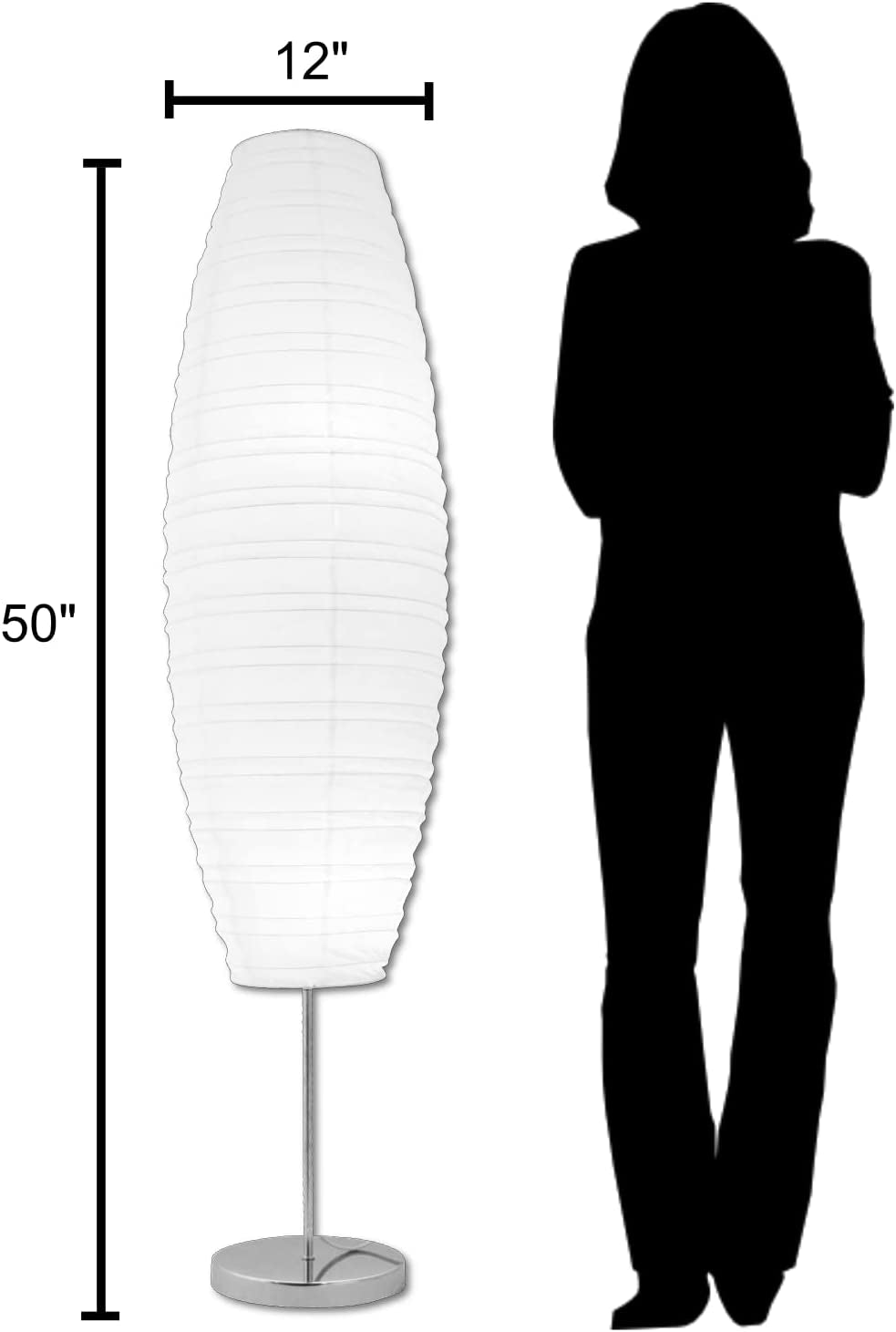 Diploma Paper Floor Lamp Set of 2 by LIGHTACCENTS - Paper Lamps - Rice Paper Floor Lamps - Paper Floor Lamps for Living Room Fits in Modern Room Decor 50 Inches Tall (Set of 2)