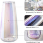 Flower Glass Vase for Decor Home Handmade Modern Large Flower Vases for Centerpieces Living Room Kitchen Office Wedding 8.7 Inch ( Iridescent Clear )