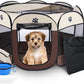 Dog Playpen for Small Dog, Portable Foldable Pet Playpen with Water Resistant, Upgrade Puppy Playpen with Removable Cover and Bottom for Dog/Cat/Rabbit, Indoor/Outdoor