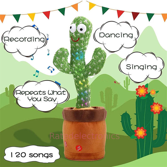 Singing Cactus Plush Toy Glow Dancing Electronic Recording Funny Song Fun Toy US