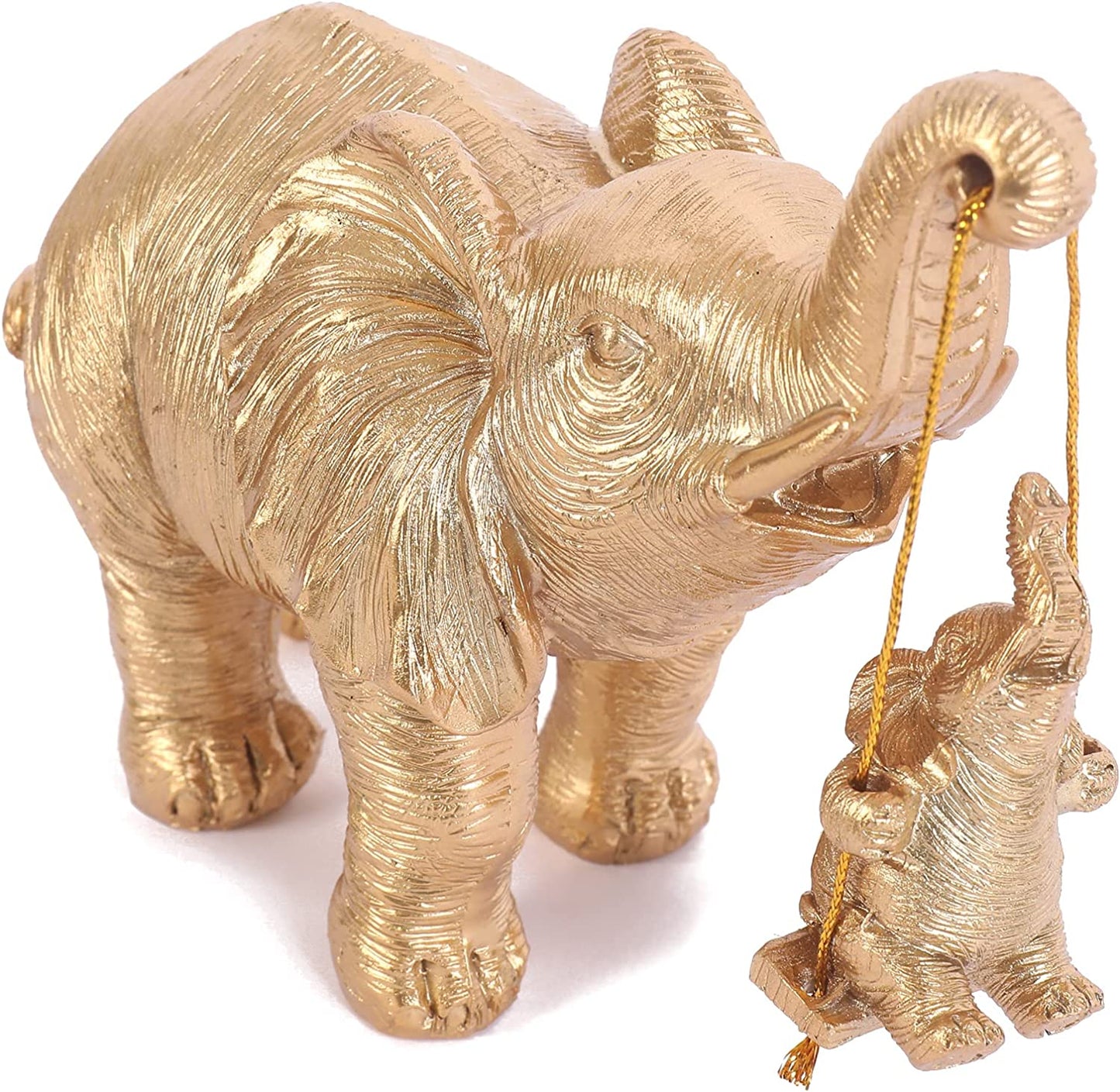 Cute Elephant Statue Cool Gold Elephant Brings Good Luck, Health, Strength Decorations for Home, Office, Shelf, Living Room