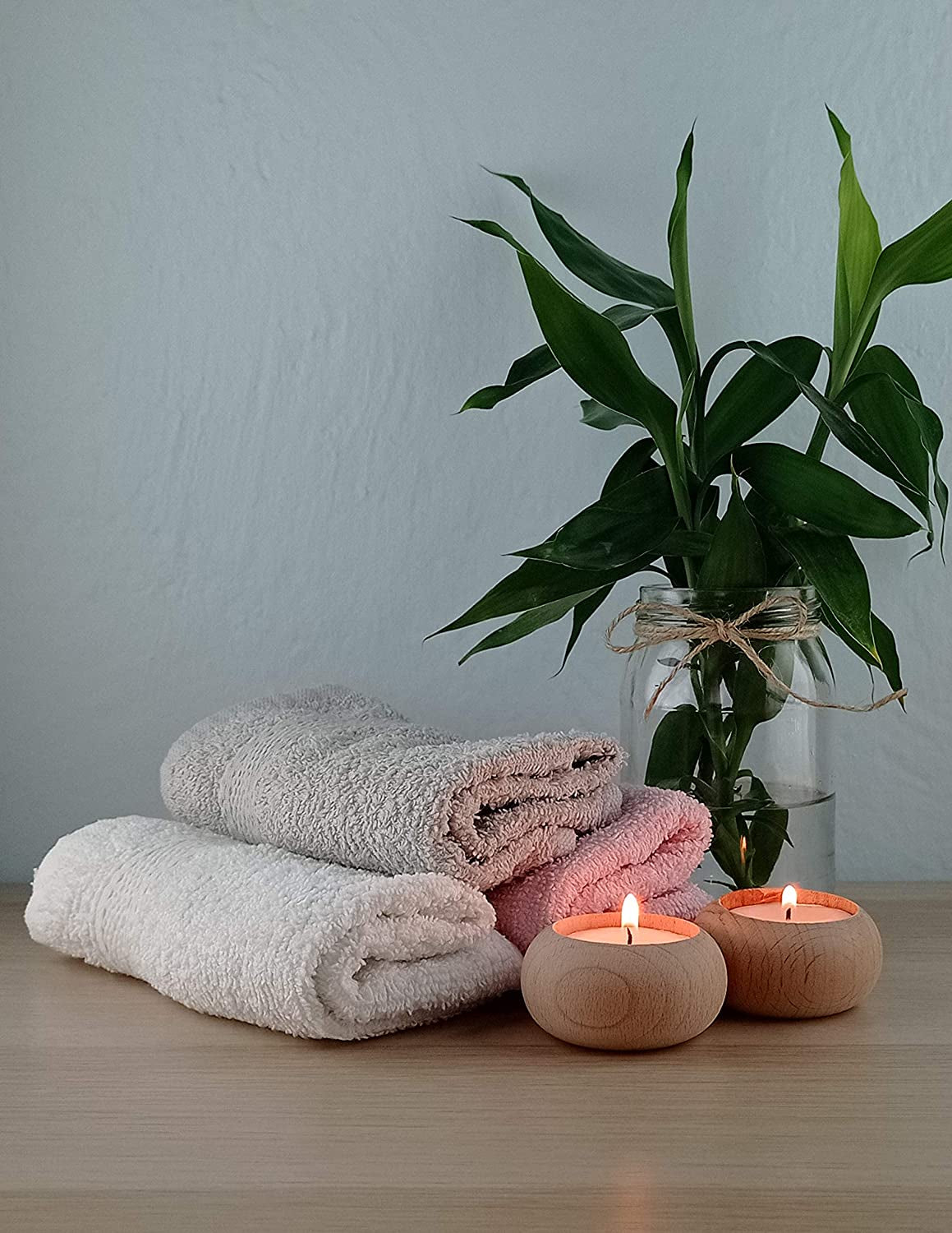 Wood Candle Holders for Votives and Tea Lights Candles Set of 6. Dining and Wedding Table Centerpieces for Receptions or Home Decor, İdeal for Handmade Shower Favors & Housewarming Gift
