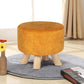 round Ottoman Velvet Foot Rest Stool Orange