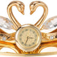 24K Gold Plated Loving Swans Figurine Clock Table Top Ornament for Home Office Desk Bedroom Decor Gift for Valentine'S Day Birthday Mother'S Day Anniversary Christmas Housewarming Present