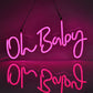 Pink Oh Baby Neon Signs for Wall Decor, LED Reusable Neon Lights Sign for Bedroom Room Baby Shower Decorations, Birthday Party, Wedding Decor(17X9Inches)