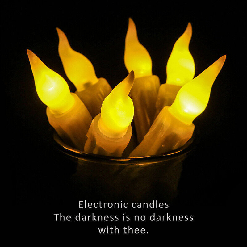 6Pcs 6.7'' Flickering Battery Operated Candlesticks Window LED Flameless Candles