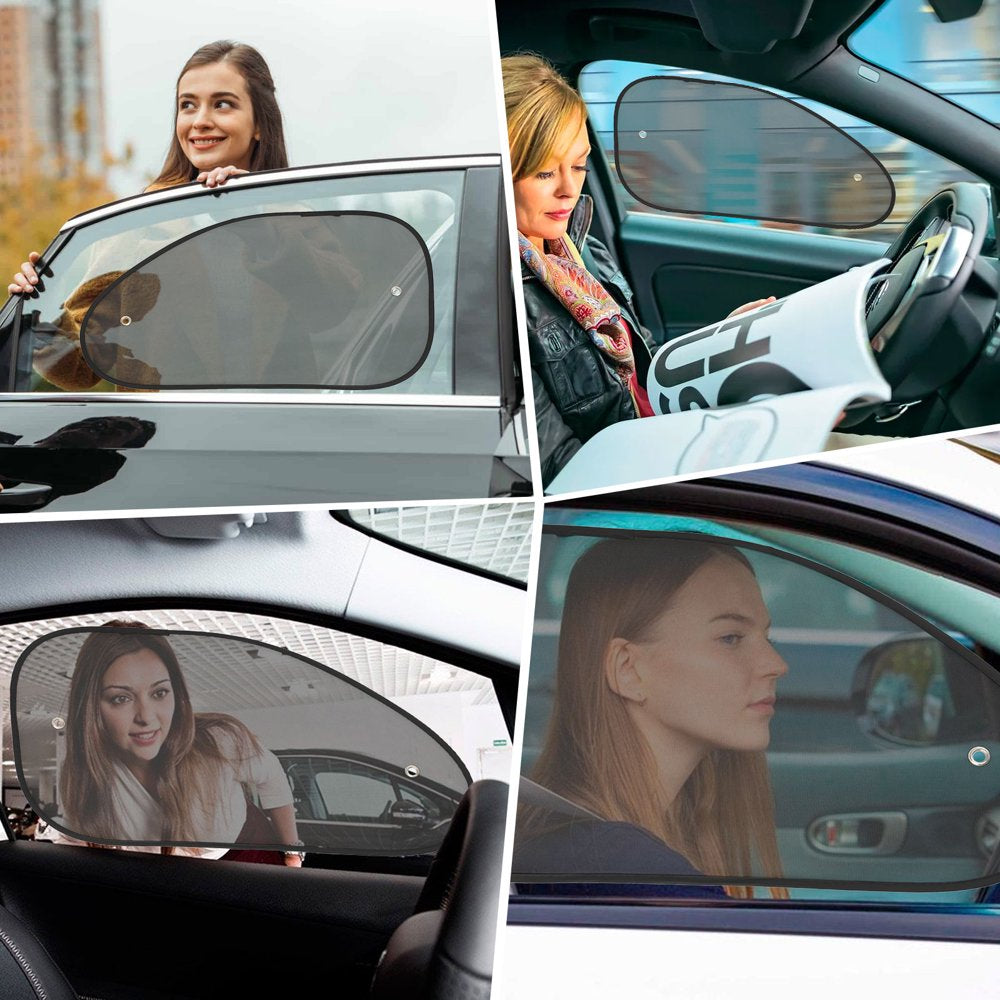 2Pcs Car Rear Side Window Sun Visor, Car Front Window Shade, Baby Window Sun Shades, Sun Glare UV Rays Protection, Mesh Back Window Visor Fit for Vehicle, Truck, SUV, Auto