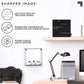 SHARPER IMAGE Light up Electronic Plug-In Word Clock, Black Finish with LED Light Display, USB Cord and Power Adapter, Unique Contemporary Home and Office Décor, Accent Desk Clock