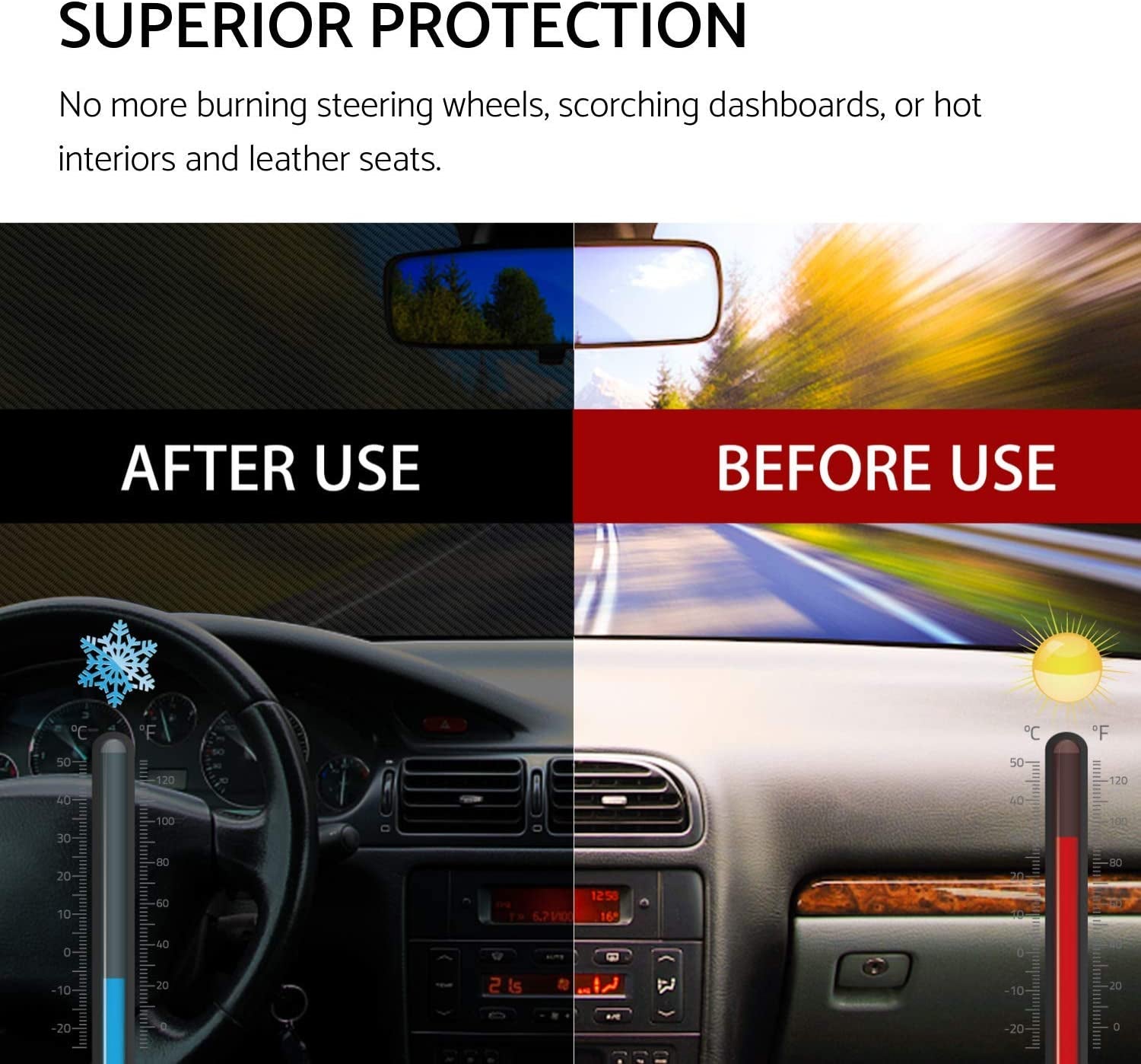 Car Windshield Sunshade, 6 Piece Car Sun Shade Full Rear Window Shades for Car, Truck, SUV, Van, UV Rays Sun Visor Protector