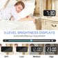 Digital Alarm Clock,7 in LED Mirrored Clocks Large Display,With 2 USB Charger Ports,Auto Dim,Night Mode,Modern Desktop Electronic Clocks for Bedroom Home Office Decor - Gold