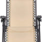 Outdoor Textilene Adjustable Zero Gravity Folding Reclining Lounge Chair with Pillow, Beige