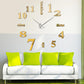 Modern DIY Analog 3D Mirror Surface Large Number Wall Clock Sticker Home Decor