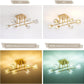 6-Light Industrial Semi Flush Mount Ceiling Light Fixture Brushed Gold, 24 Inch Modern Sputnik Chandelier Farmhouse Lighting for Kitchen Island Dining Living Room Bedroom Foyer Entry