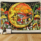 Trippy Mushroom Tapestry Moon Tapestry Skeleton Tapestry Skull Plants Tapestries Snail and Butterfly Tapestry Wall Hanging for Room(51.2 X 59.1 Inches)