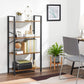 Bookshelf, 4-Tier Shelving Unit, Bookcase, Book Shelf, 11.8 X 25.9 X 47.2 Inches, Rustic Brown + Black