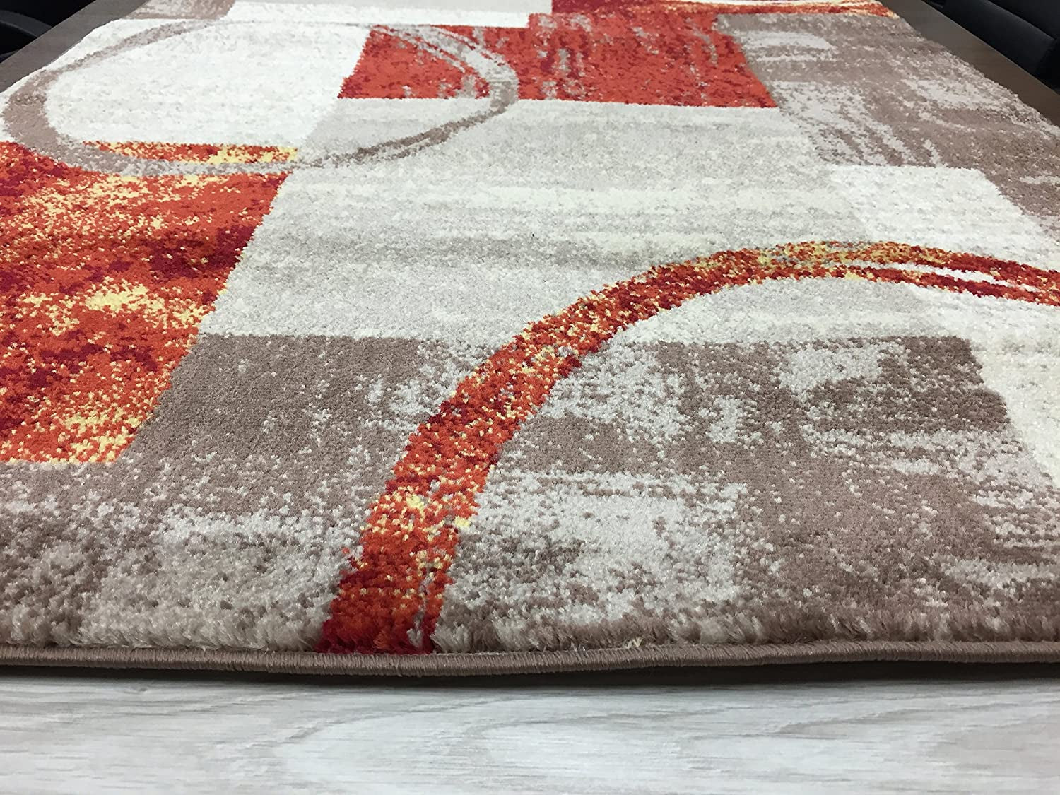 Contemporary Abstract Circle Design Multi Soft 5'3" X 7'3" Indoor Area Rug