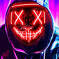 Halloween Mask, LED Light up Purge Mask, Purge Mask Costume,Halloween Masks Costume for Men Women Kids