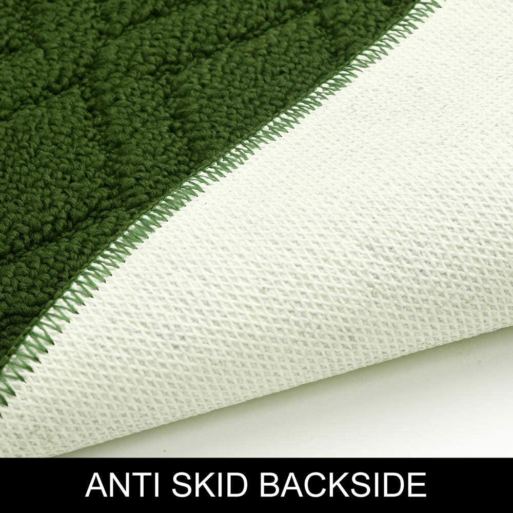 48X20 Inch/30X20 Inch Kitchen Rug Mats Made of 100% Polypropylene 2 Pieces Soft Kitchen Mat Specialized in anti Slippery and Machine Washable (Green)