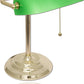 Green Bankers Desk Lamp with Glass Shade by Lightaccents - Traditional Desk Light with Classic Green Glass Shade and Polished Brass Finish