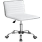 Mid Back Faux Leather Office Desk Computer Task Chair, with Armless, White