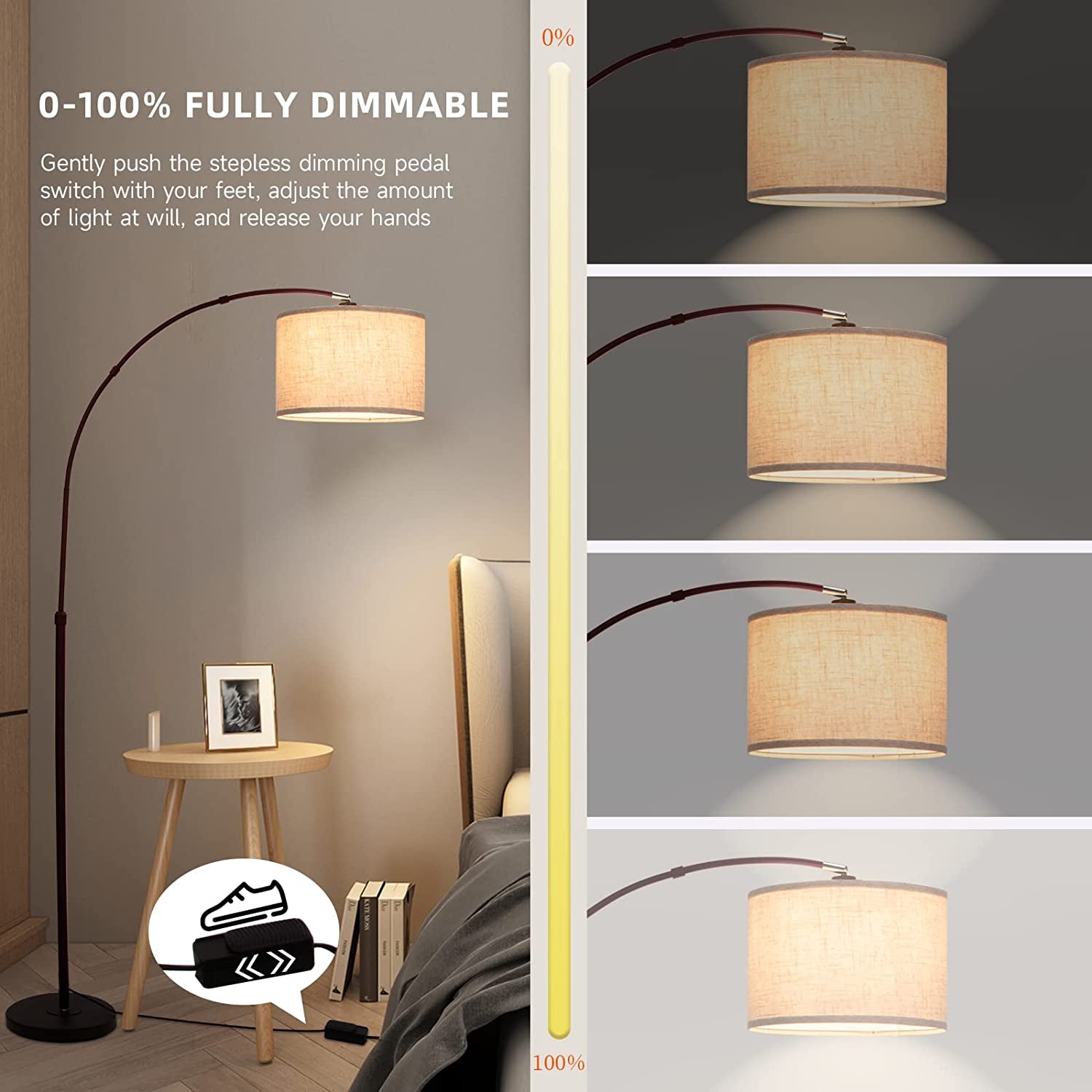 Arc Floor Lamp Fully Dimmable Modern