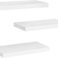 Floating Shelves, Wall Shelves for Bathroom/Living Room/Bedroom/Kitchen Decor, White Shelves with Invisible Brackets Set of 3 - AMFS08