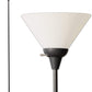 LIGHTACCENTS Black Metal Floor Lamp with Opal White Cone Shade. Model 6113-21 Standing Pole Torch Floor Lamp Torchiere Super Bright Floor Lamp ( Black Finish )