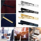 4Pcs Mens Tie Clip Necktie Bar Clasp Clamp Pin Stainless Steel Gold Black Silver