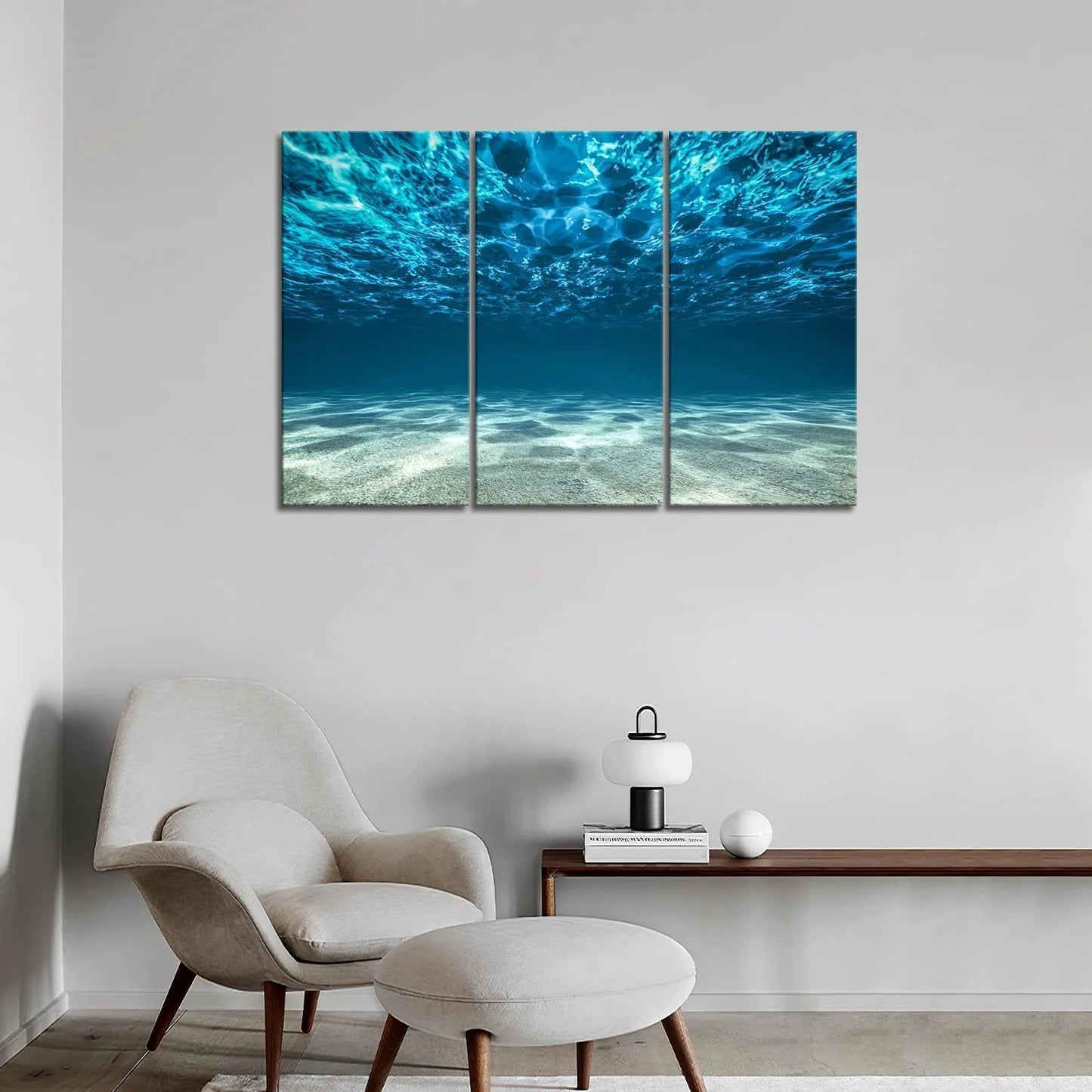 3 Panel Blue Ocean Sea Wall Art Painting on Canvas the Pictures Modern Artwork for Office Home Decor