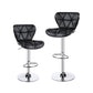Alden Design Adjustable Midback Faux Leather Bar Stool, Set of 2, Black