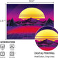 Trippy Mountain and Sun Tapestry Hippie Sunset Tapestry Abstract Landscape Tapestry Wall Hanging for Bedroom Living Room Dorm Home Decor (51.9 X 59.8 Inches)