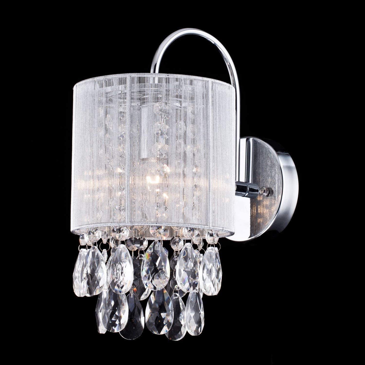 Ecopower Lighting Modern Metal Crystal Wall Sconce--1 Light