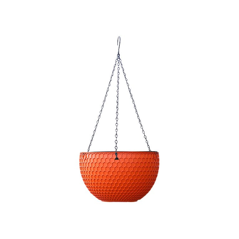 SPRING PARK Self-Watering Hanging Planter Basket, Self Watering Round Resin Hydroponic Garden Flower Pot Set for Plants, for Home Garden, Porch or Balcony