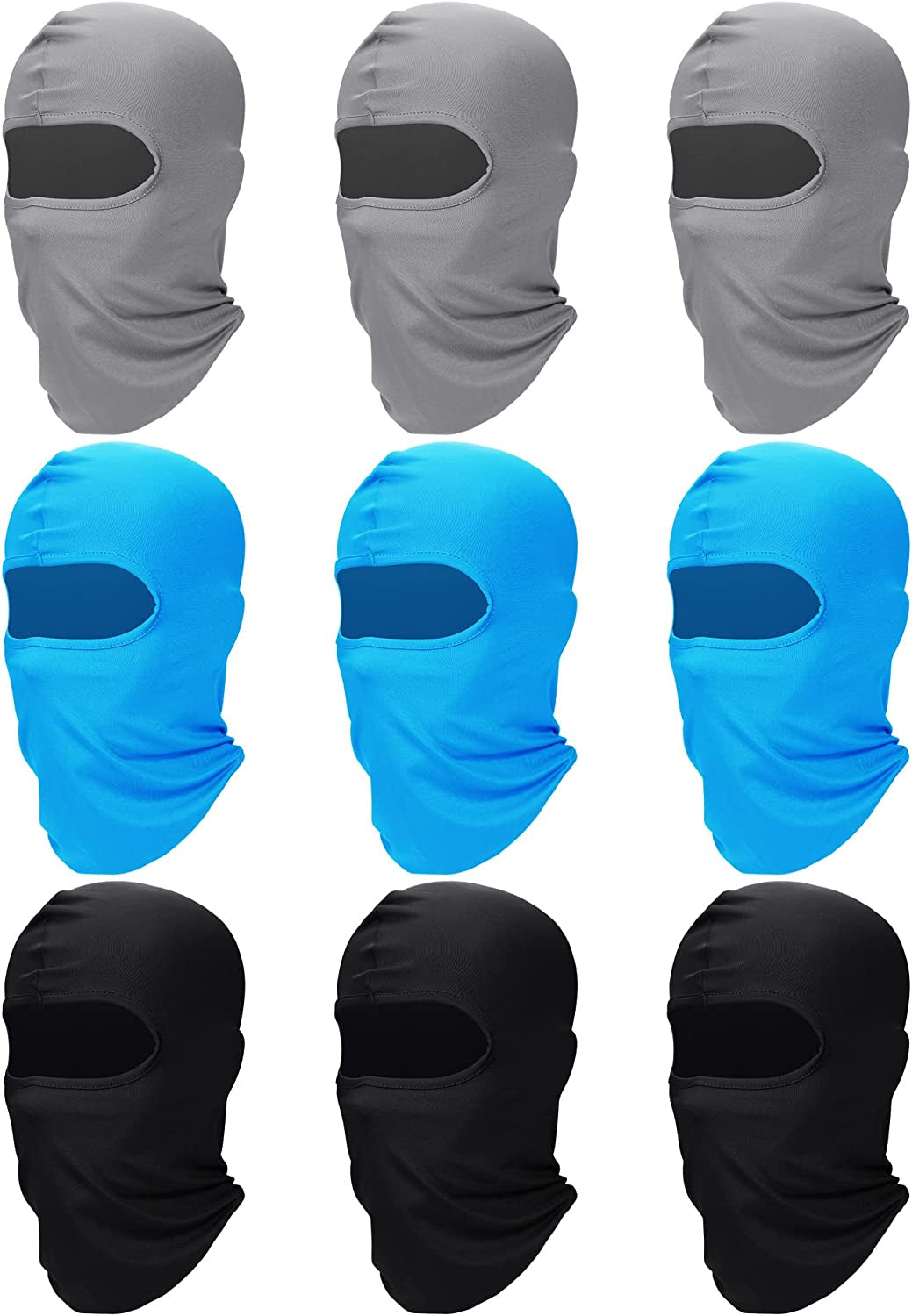 SATINIOR 9 Pcs Ski Mask for Men Full Face Helmet Mask Balaclava Winter Neck Gaiter Outdoor Cycling Windproof Hood