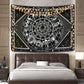12 Constellation Tapestry Moon Star Sun Celestial Tapestry Black and White Tarot Tapestries Hippie Boho Tapestry for Room(59.1 X 59.1 Inches)
