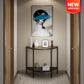 Console Table 2 Tier Narrow Entryway Table with Storage Shelves Half Moon Sofa Couch Table Industrial Small Entry Way Tables for Living Room Bedroom Hallway Office Easy Assembly, Walnut Black