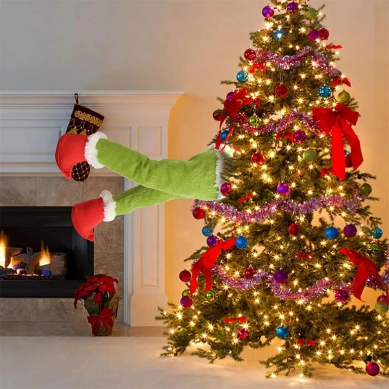 2pcs Christmas Green monster Plush Doll Christmas Tree Decoration